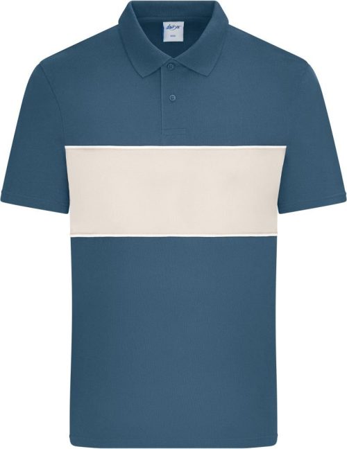 Bio Polo "Colour-Block" 8050 – Daiber in Dusty Blue/Sandstone