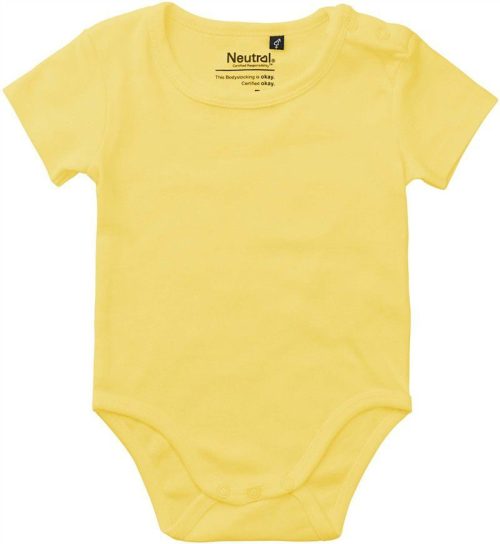 Baby Body kurzarm O 11030 – Neutral in Dusty Yellow