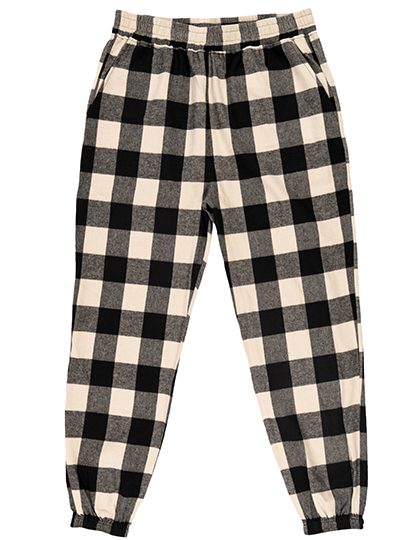 Flannel Jogger Pant – Burnside in Ecru - Black (Checked)