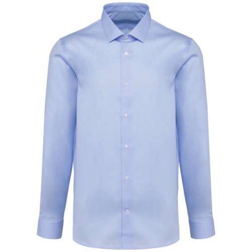 Men's Pinpoint Oxford Long-Sleeved Shirt – Kariban Premium in Essential Blue