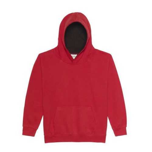 Kids Varsity Hoodie – Just Hoods in Fire Red/Jet Black