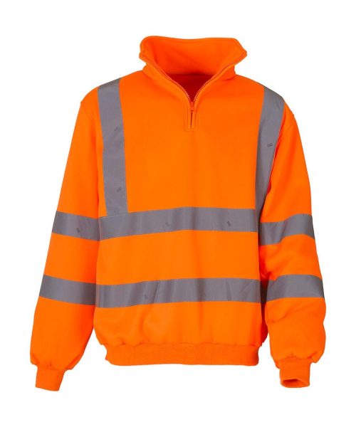 Hi-Vis 1/4 Zip Sweatshirt – YOKO in Fluo Orange