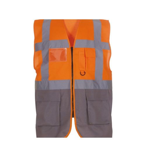 Hi-Vis Multifunktionsweste HVW 801 – Yoko in Fluo Orange/Grey