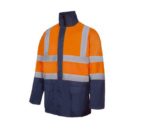 4-IN-1 Two-Tone High Visibility Parka 306003 – Velilla in Fluo Orange/Navy