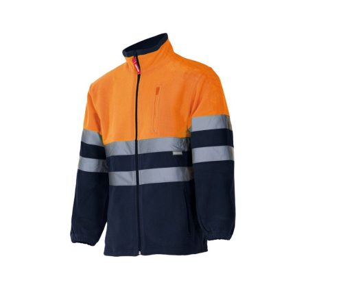 Two-Tone High Visibility Fleece Jacket 183 – Velilla in Fluo Orange/Navy