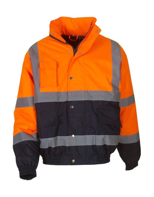 Hi-Vis Bomber Jacke HVP 218 – Yoko in Fluo Orange/Navy
