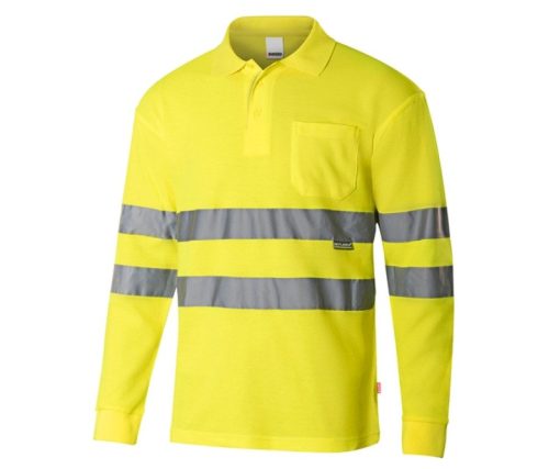 High Visibility Ls Cotton Polo Shirt P305514 – Velilla in Fluo Yellow