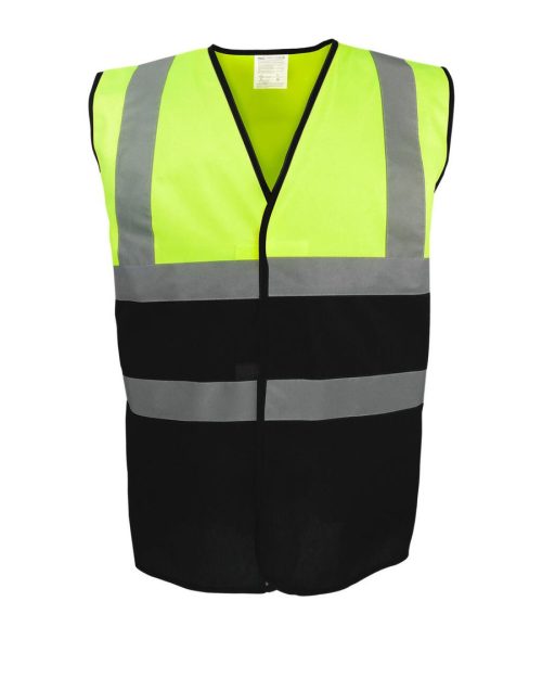 Zweifarbige Weste für hohe Sichtbarkeit HVW122 – Yoko in Fluo Yellow/Black