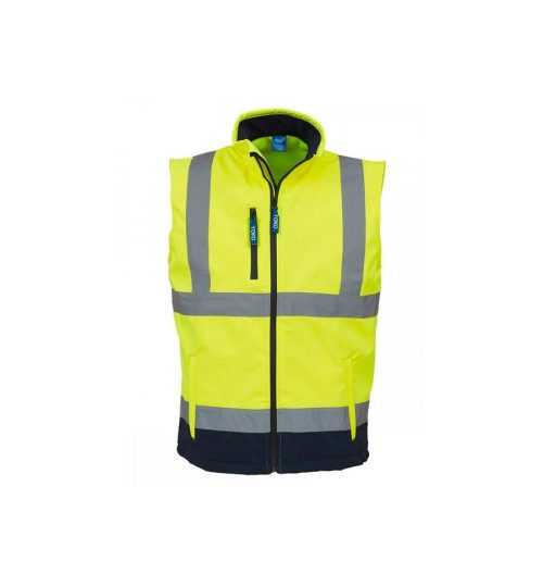 Hi-Vis Softshell Gilet HV 006 – Yoko in Fluo Yellow/Navy