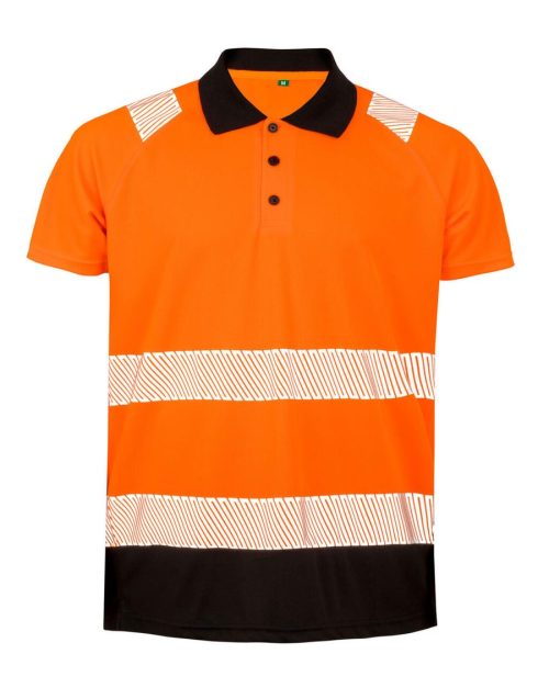 Recycled Safety Polo Shirt – Result Recycled in Fluorescent Orange