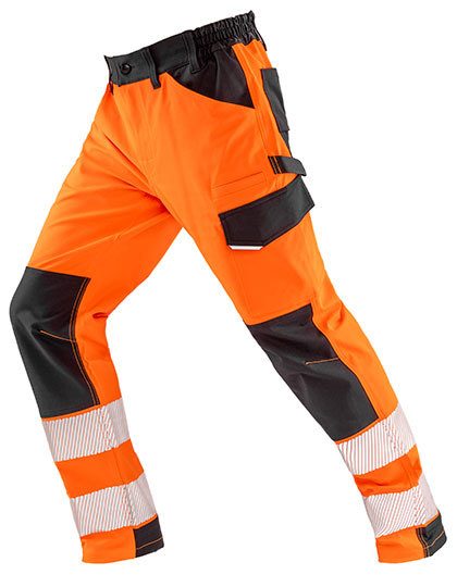 Recycled Dynamic Stretch Safety Trouser – Result Recycled in Fluorescent Orange