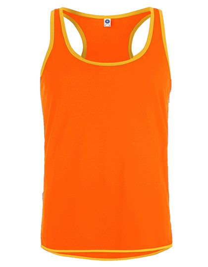 Men´s Contrast Sports Vest – Starworld in Fluorescent Orange/Gold