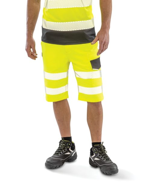 Stretch-Sicherheitsshorts Safe-Guard mit Recyclingmaterial R519X – Result in Fluorescent Yellow