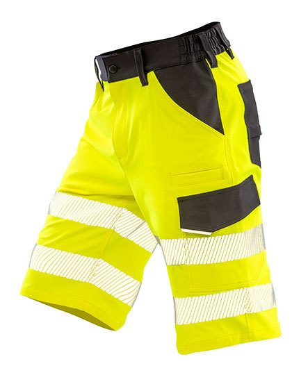 Recycled Dynamic Stretch Safety Shorts – Result SafeGuard in Fluorescent Yellow