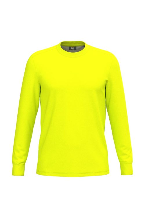Unisex workwear T-Shirt mit langen Armen aus Baumwolle/Polyester WK318 – WK in Fluorescent Yellow