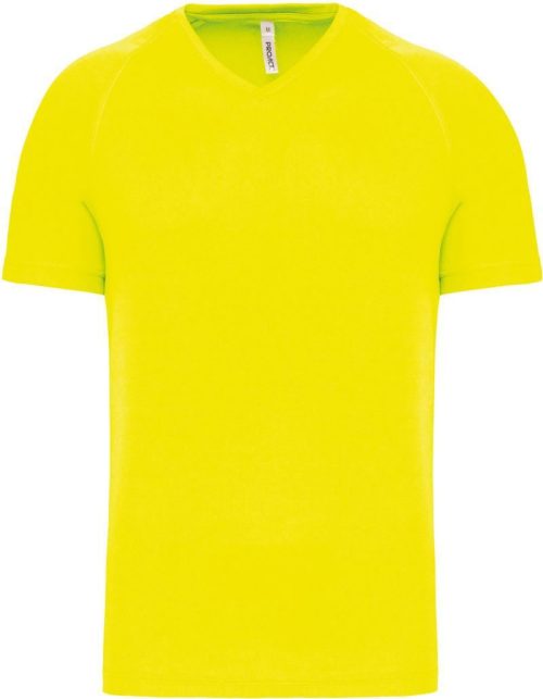 Herren V-Ausschnitt Sport Shirt PA 476 – Kariban ProAct in Fluorescent Yellow