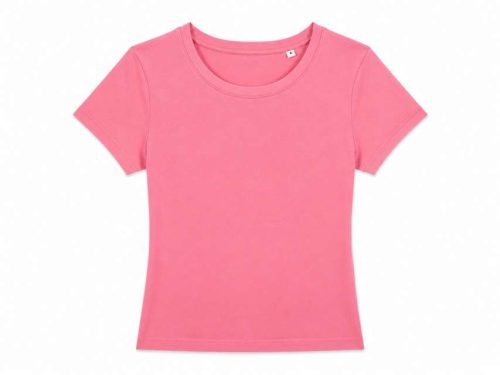 Womens Fitted Crop Top – True Blanks in Fondant Pink