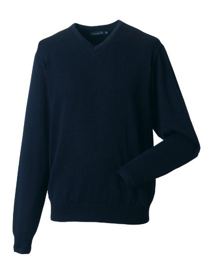 Men´s V-Neck Knitted Pullover – Russell Athletic Collection in French Navy