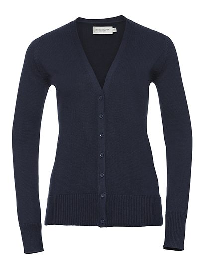 Ladies´ V-Neck Knitted Cardigan – Russell Athletic Collection in French Navy