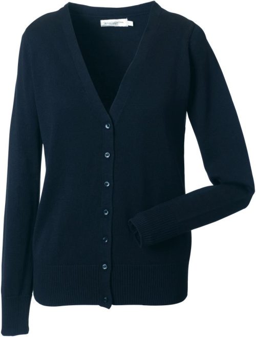 Damen V-Ausschnitt Strickjacke 715F – Russell Athletic in French Navy