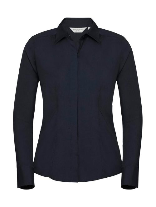 Ladies' Ls Fitted Poplin Shirt 0R924F0 – Russell Collection in French Navy