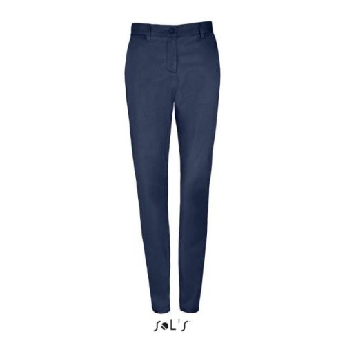 Sol's Jared Women - Satin Stretch Trousers – SOL'S in French Navy