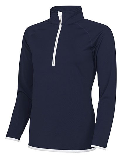 Women´s Cool 1/2 Zip Sweat – Just Cool in French Navy/Arctic White