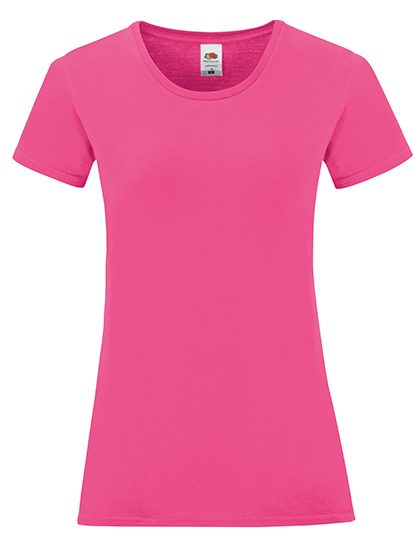 Ladies´ Iconic T – Fruit of the Loom in Fuchsia