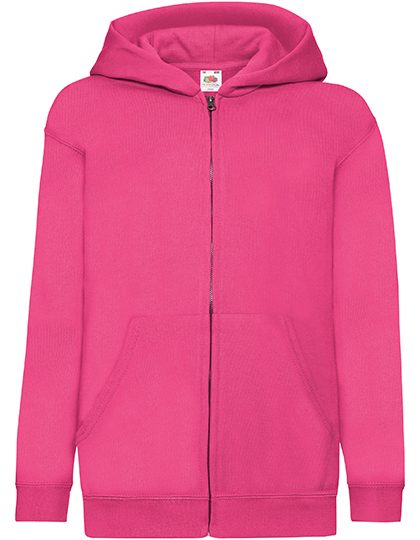 Kids´ Classic Hooded Sweat Jacket – Fruit of the Loom in Fuchsia