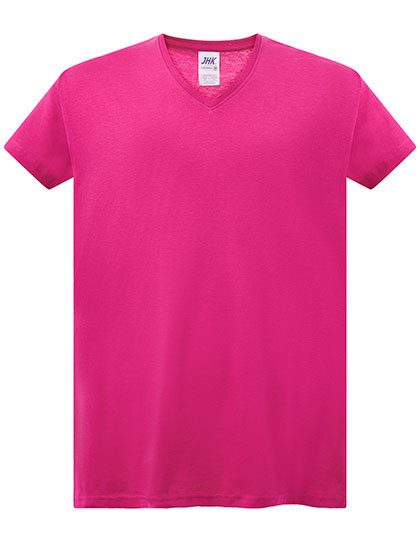 Ladies´ Curves T-Shirt V-Neck – JHK in Fuchsia