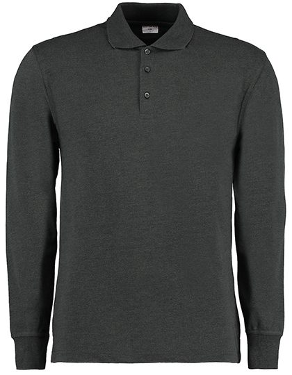 Men´s Classic Fit Long Sleeve Polo Shirt – Kustom Kit in Graphite (Solid)
