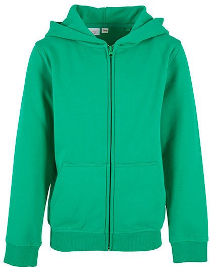 Kids´ Organic Basic Zip Hoody – Build Your Brand in Grass Green