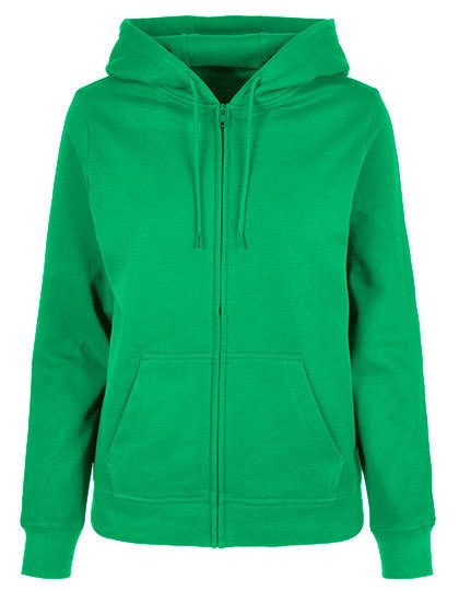 Ladies Basic Zip Hoody – Build Your Brand Basic in Grass Green