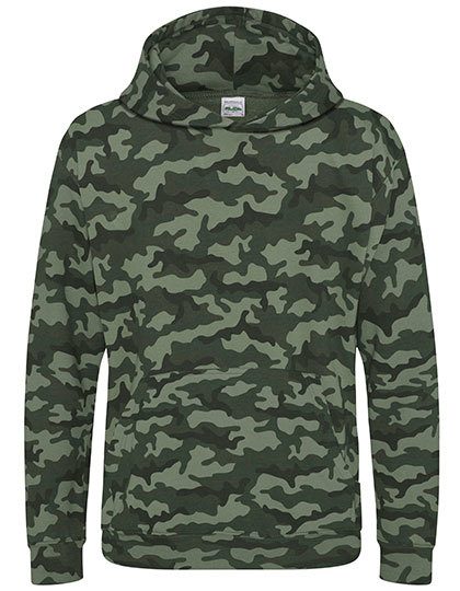 Kids´ Camo Hoodie – Just Hoods in Green Camo