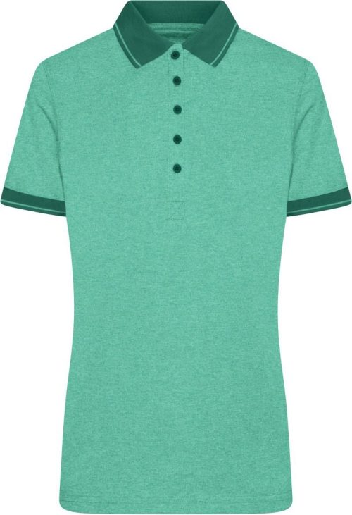 Damen Jersey Melange Polo JN 705 – Daiber in Green Melange/Dark Green