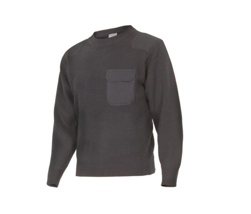 Crew Neck Chunky-Knit Jumper 100 – Velilla in Grey