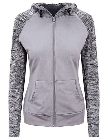 Women´s Cool Contrast Zoodie – Just Cool in Grey/Grey Melange