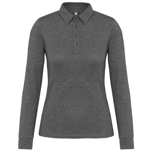 Langarm-Polohemd für Damen aus Jersey K265 – Kariban in Grey Heather