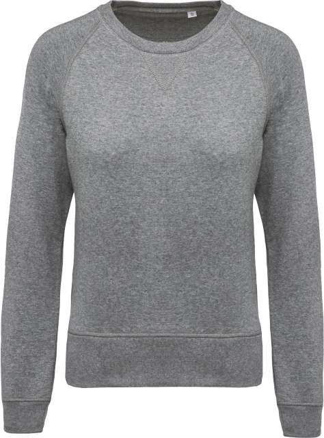 Ladies’ Organic Cotton Crew Neck Raglan Sleeve Sweatshirt – Kariban in Grey Heather