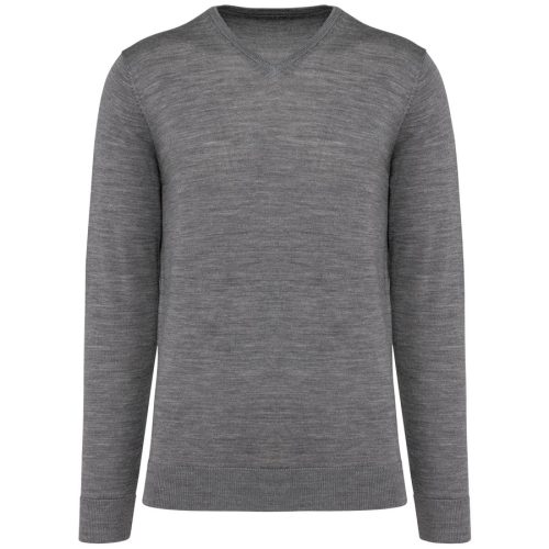 Merino-Herrenpullover mit V-Ausschnitt PK910 – Kariban Premium in Grey Heather