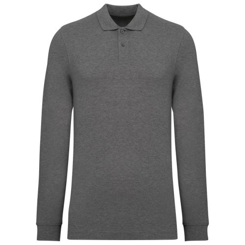 Herren Piqué-Polohemd lange Ärmel Bio-180 K2027 – Kariban in Grey Heather