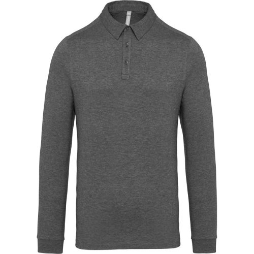 Langarm-Polohemd für Herren aus Jersey K264 – Kariban in Grey Heather