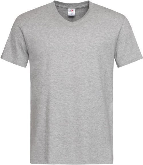 V-Ausschnitt T-Shirt Classic-T V-neck – Stedman in Grey Heather