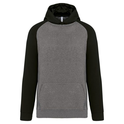 Zweifarbiges Kapuzensweatshirt für Kinder PA370 – Proact in Grey Heather / Black