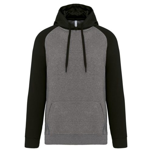 Zweifarbiges Kapuzensweatshirt für Erwachsene PA369 – Proact in Grey Heather / Black