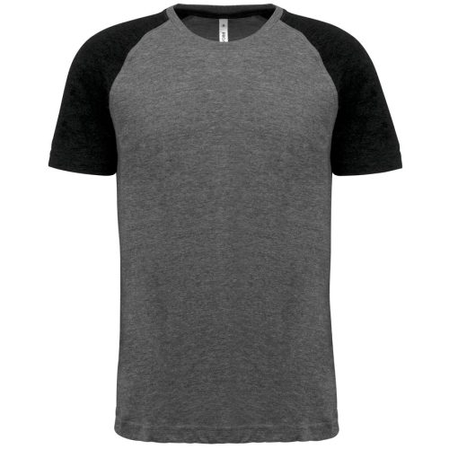 Zweifarbiges Triblend Sport-T-Shirt mit kurzen Ärmeln für Erwachsene PA4010 – Proact in Grey Heather / Black Heather