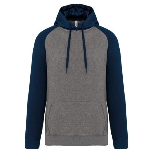 Zweifarbiges Kapuzensweatshirt für Erwachsene PA369 – Proact in Grey Heather / Sporty Navy