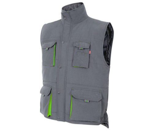 Two-Tone Multi-Pocket Padded Vest 205902 – Velilla in Grey/Lime