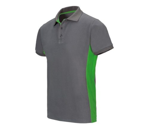 Two-Tone Short Sleeve Polo Shirt 105504 – Velilla in Grey/Lime