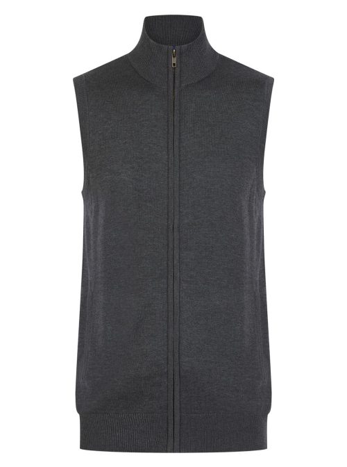Pullover ohne Ärmel mit Reißverschluss für Herren H711 – Henbury in Grey Marl